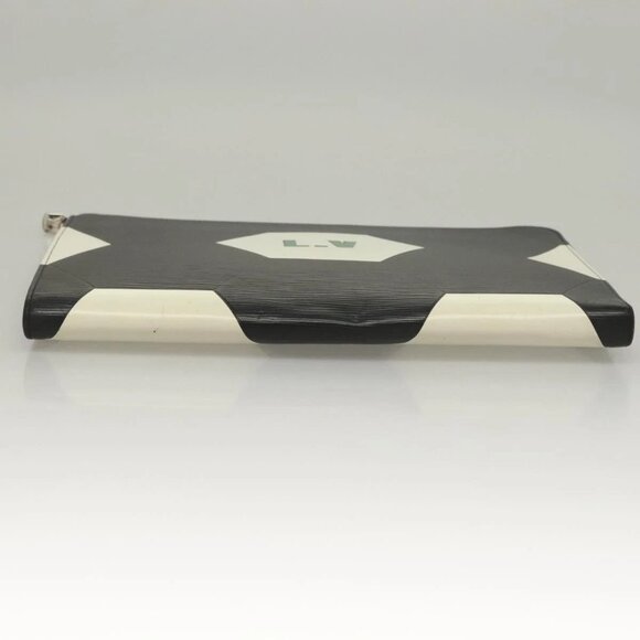 LOUIS VUITTON Epi Pochette Jules GM Clutch Bag Black White M63295 LV Auth 133695 - Picture 6 of 16